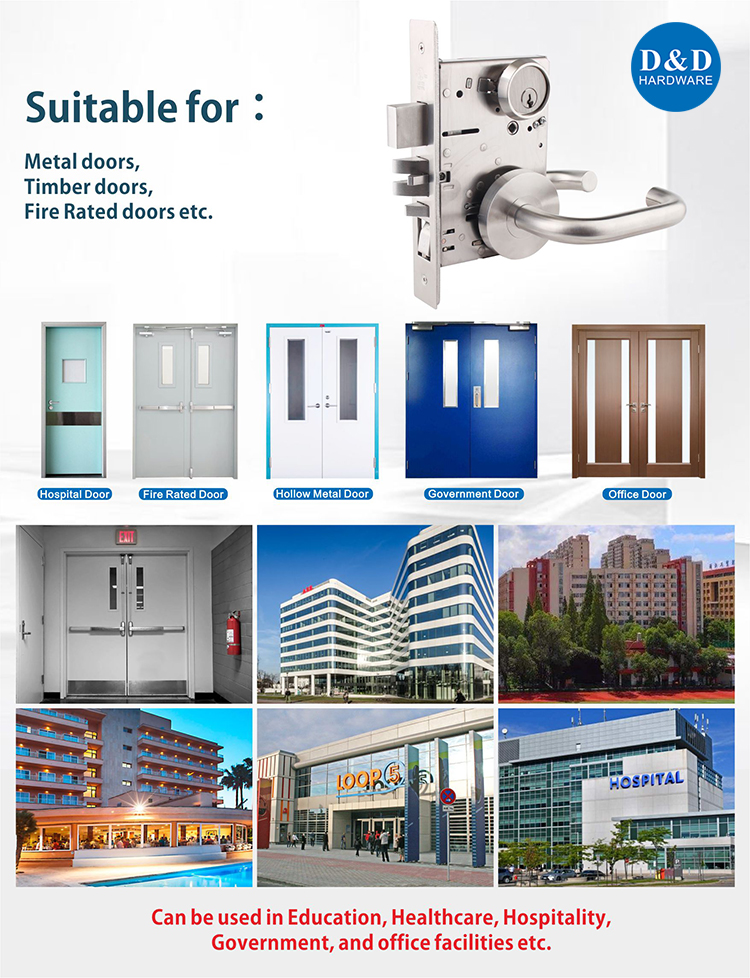 ANSI Mortise Door Lock قفل الباب للقيام