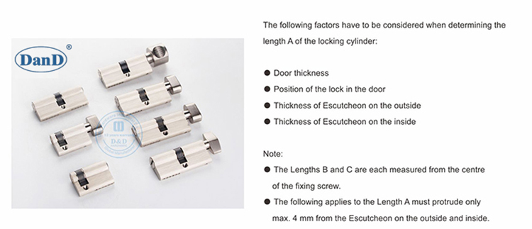 Door Cylinder Types-D&D Hardware أجهزة أسطوانات الأبواب D&D
