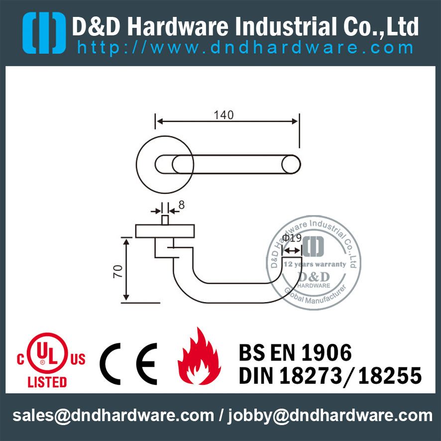 الصف 316 Mitred U مقبض الباب الأمامي للفندق الأبواب المفردة -1024
