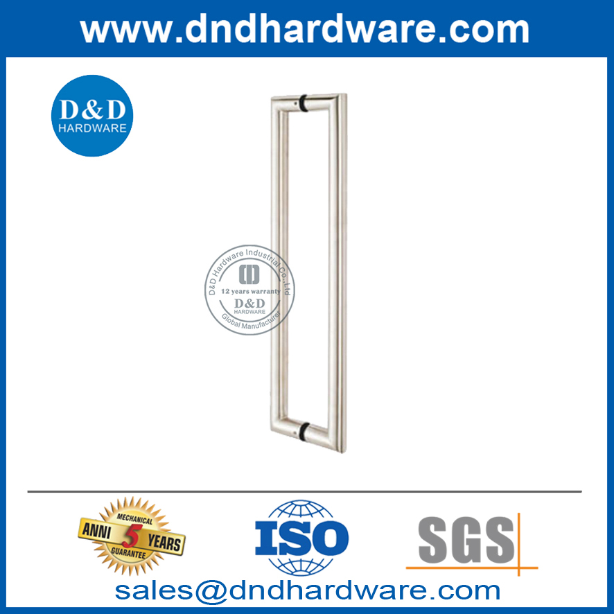 الفولاذ المقاوم للصدأ الحديثة t بار مزدوج السحب على الوجهين للباب الزجاجي ddph001
