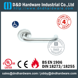 S304 Hollow U Shape Safety Fire Fire مقبض باب رافعة للمكتب باب خشبي مع EN1906-DDTH001