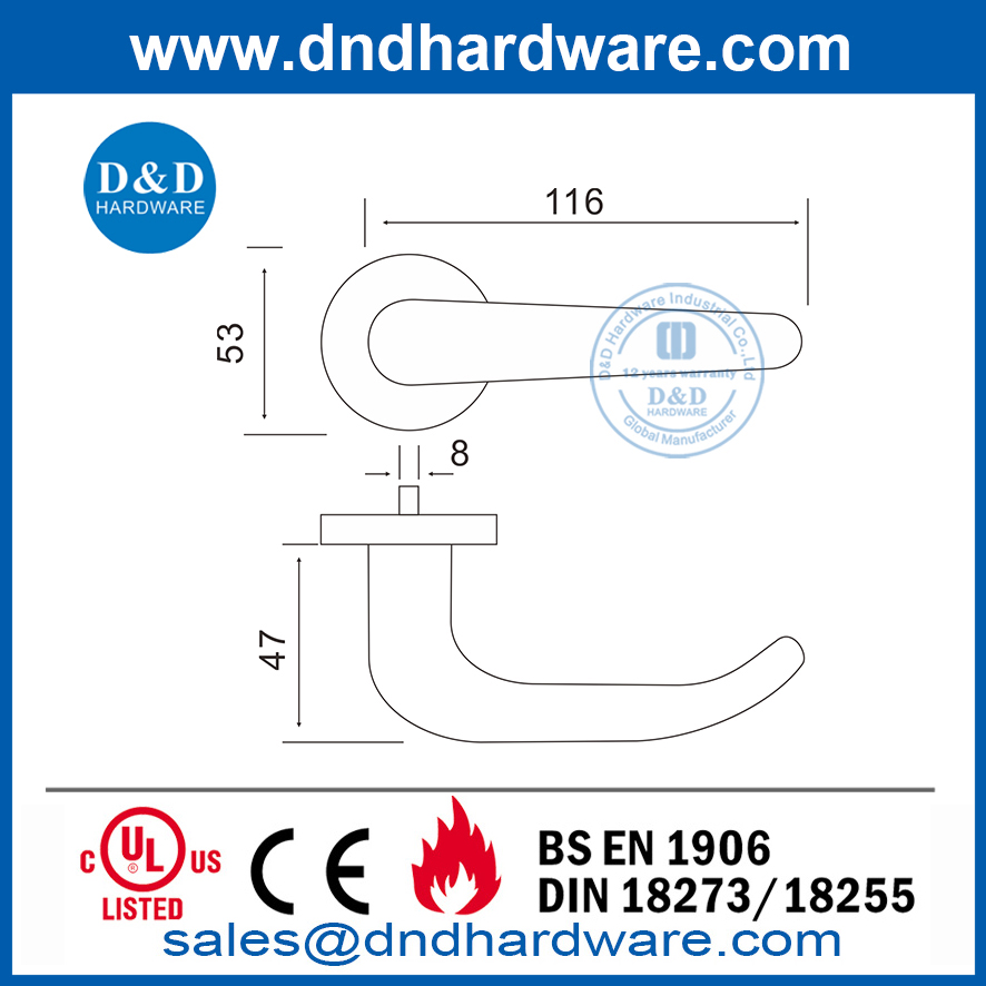 أفضل درجة حديثة 316 باب معدني الصلبة مقبض DDSH004