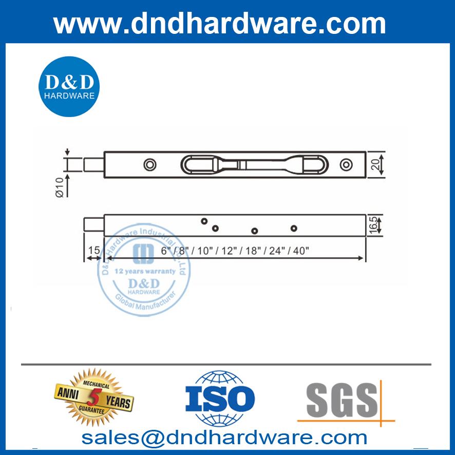SS304 العتيقة النحاس الخارجي رافعة العمل تدفق الترباس DDDB008